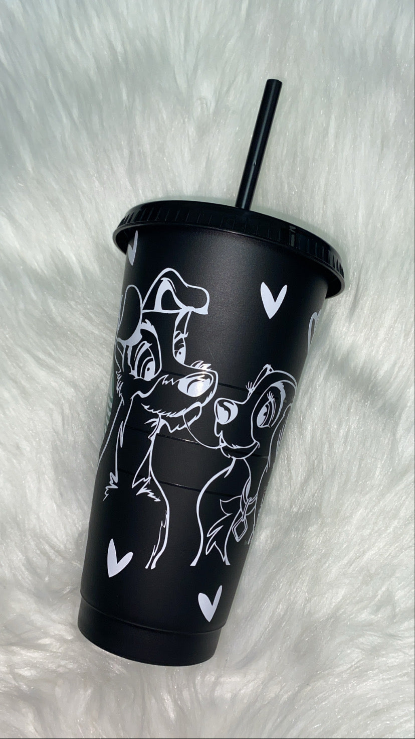 🖤 Lady & the Tramp Black Reusable Starbucks Cup 🖤