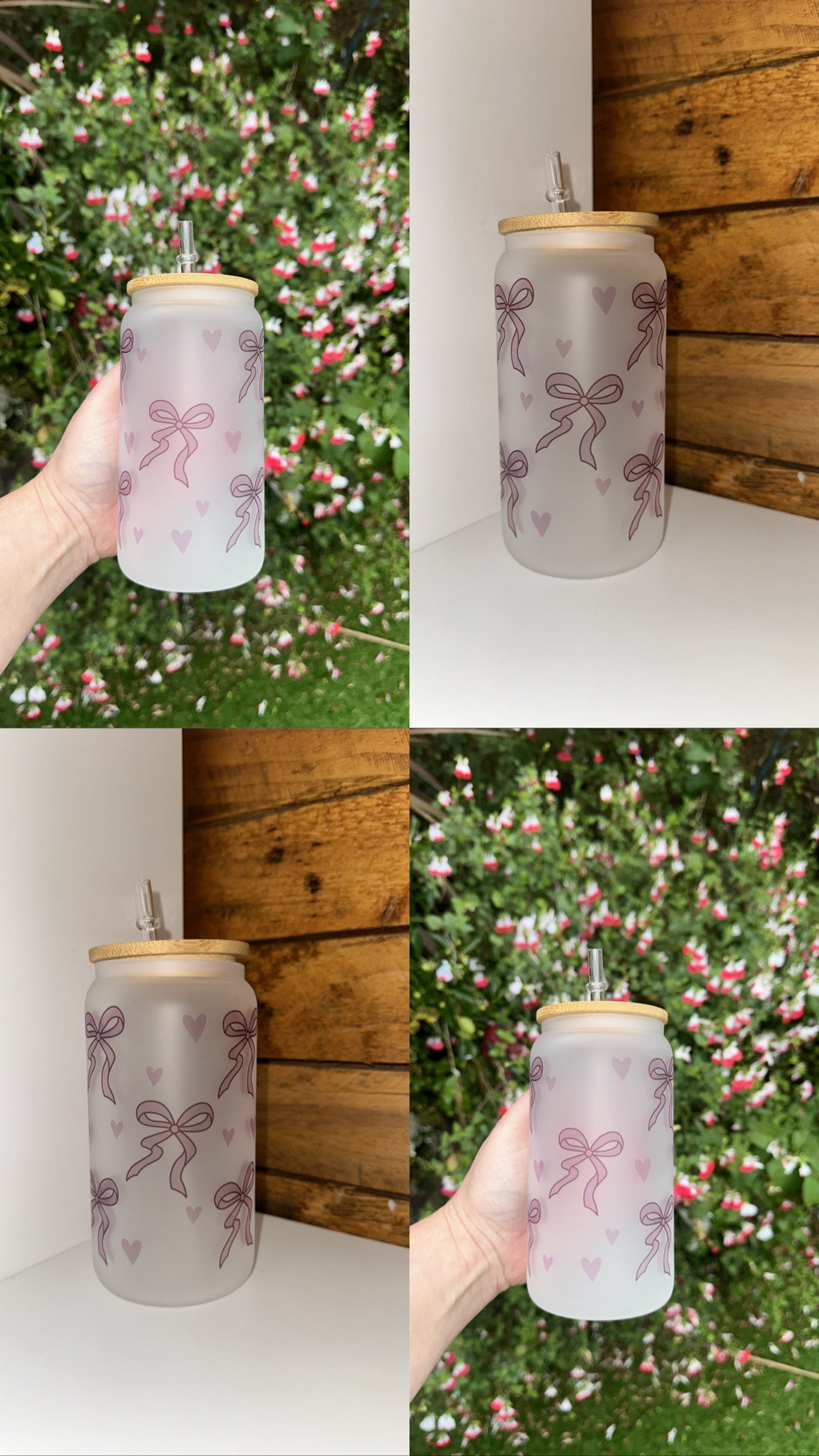 Pink Bows & Hearts Cup