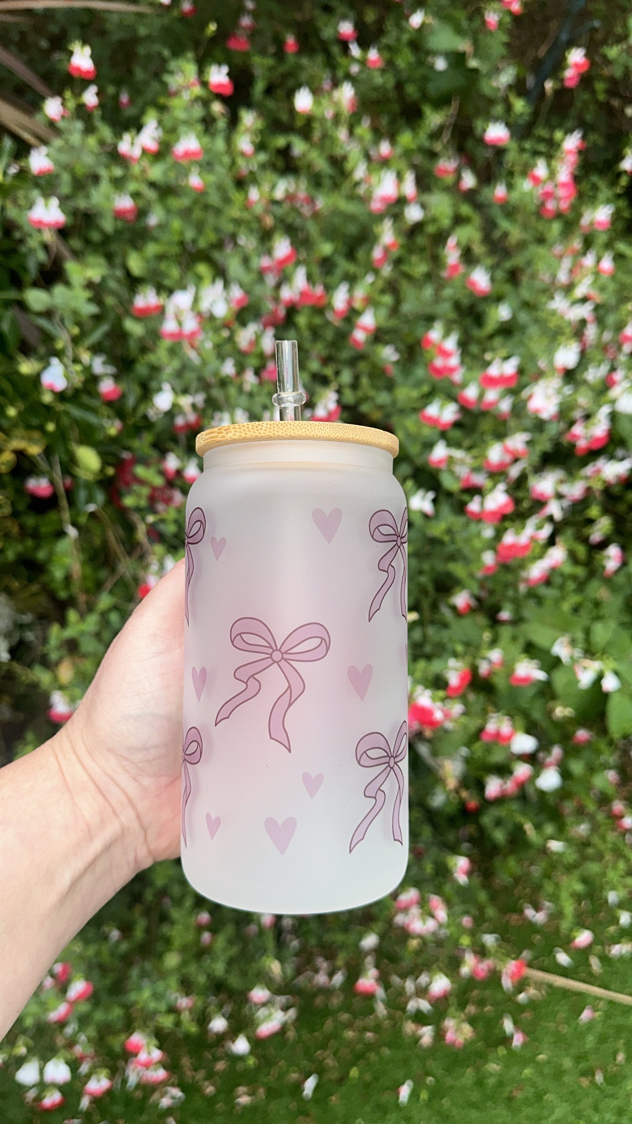Pink Bows & Hearts Cup
