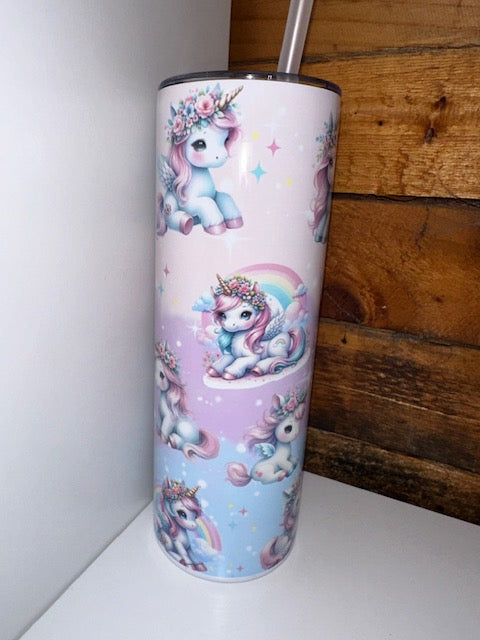20oz Tumbler - Cute Unicorns