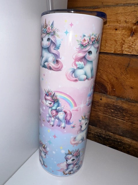 20oz Tumbler - Cute Unicorns