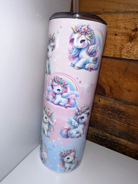 20oz Tumbler - Cute Unicorns