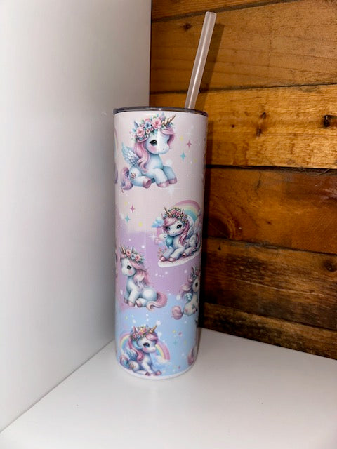 20oz Tumbler - Cute Unicorns