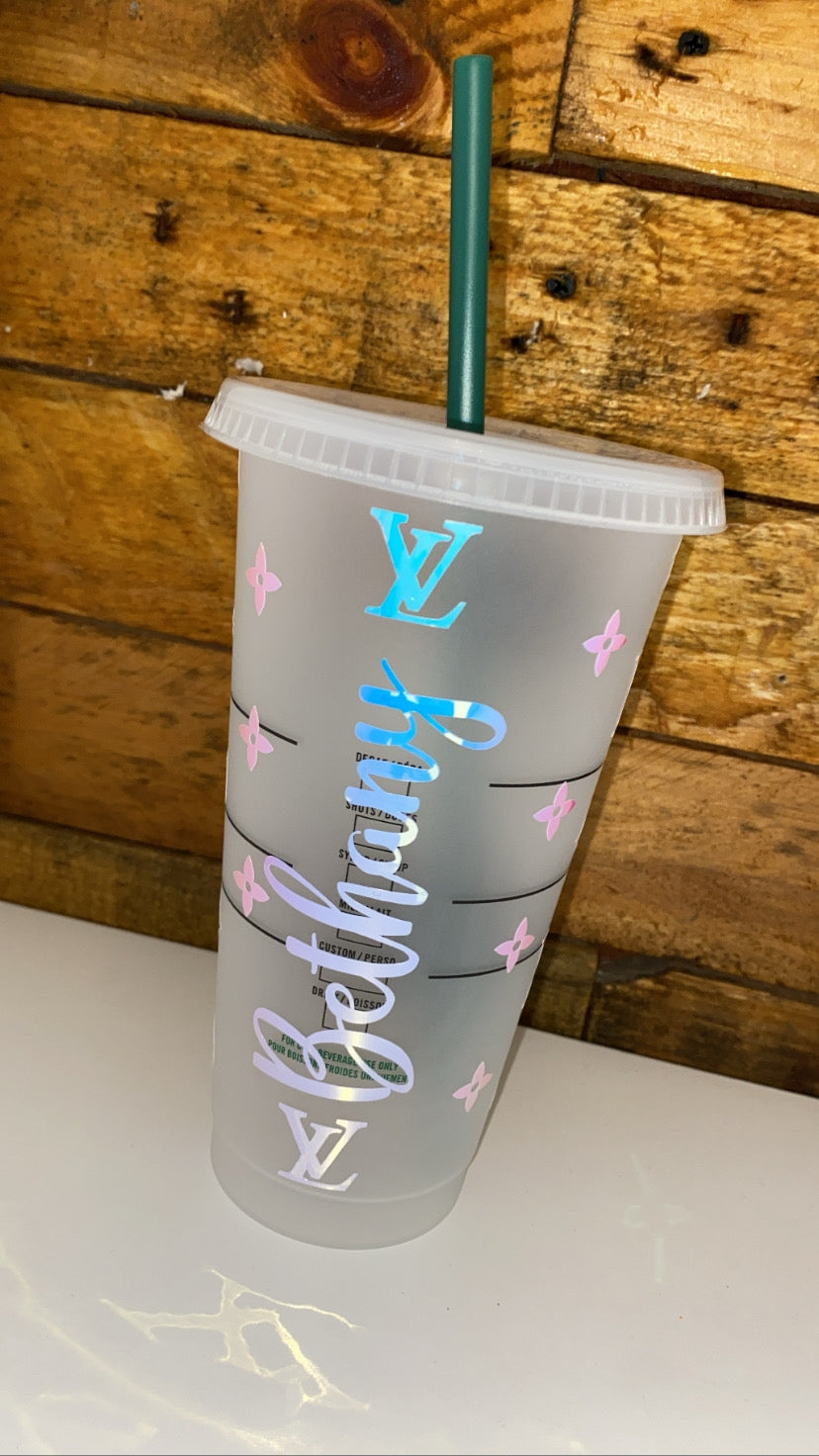 Personalised Butterfly LV Starbucks Cup π¦