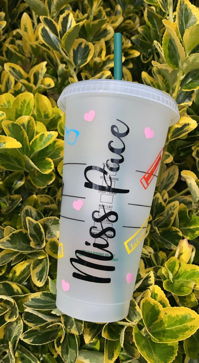 Personalised Teacher Starbucks Cup✏️