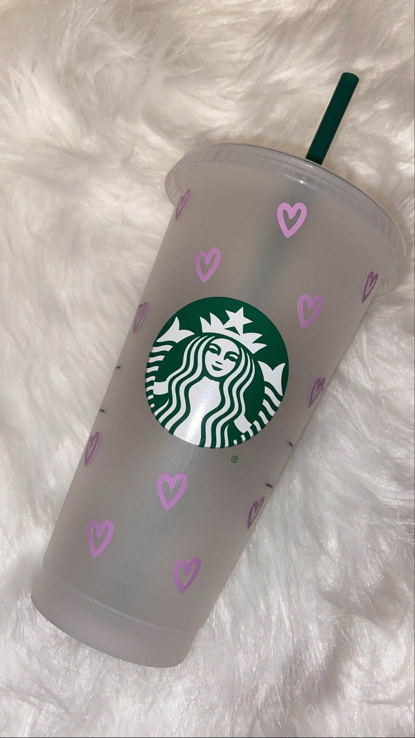 ❤️ Mini Heart Design Starbucks-Style Reusable Cup ❤️
