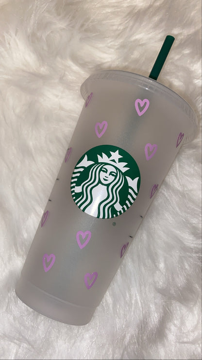 ❤️ Mini Heart Design Starbucks-Style Reusable Cup ❤️