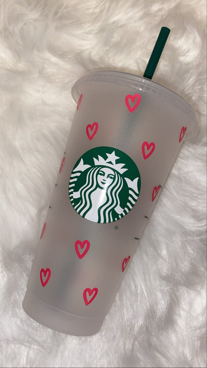❤️ Mini Heart Design Starbucks-Style Reusable Cup ❤️