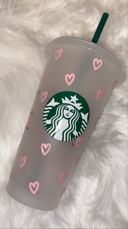 ❤️ Mini Heart Design Starbucks-Style Reusable Cup ❤️