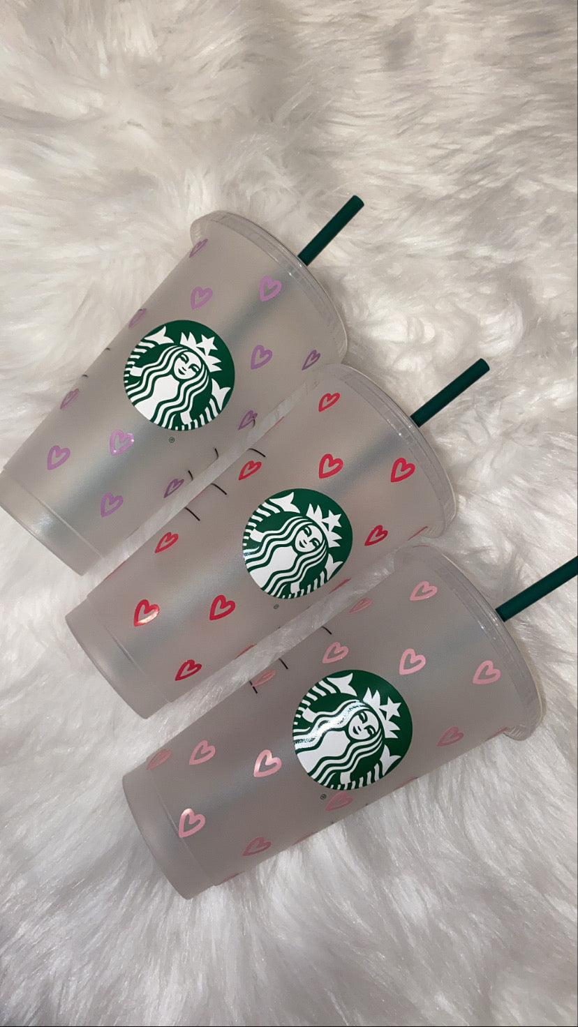 ❤️ Mini Heart Design Starbucks-Style Reusable Cup ❤️