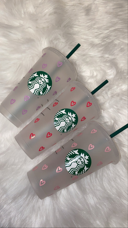 ❤️ Mini Heart Design Starbucks-Style Reusable Cup ❤️
