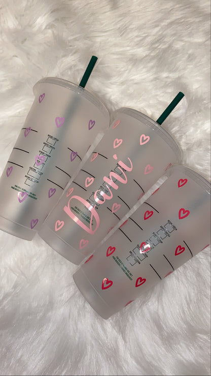 ❤️ Mini Heart Design Starbucks-Style Reusable Cup ❤️