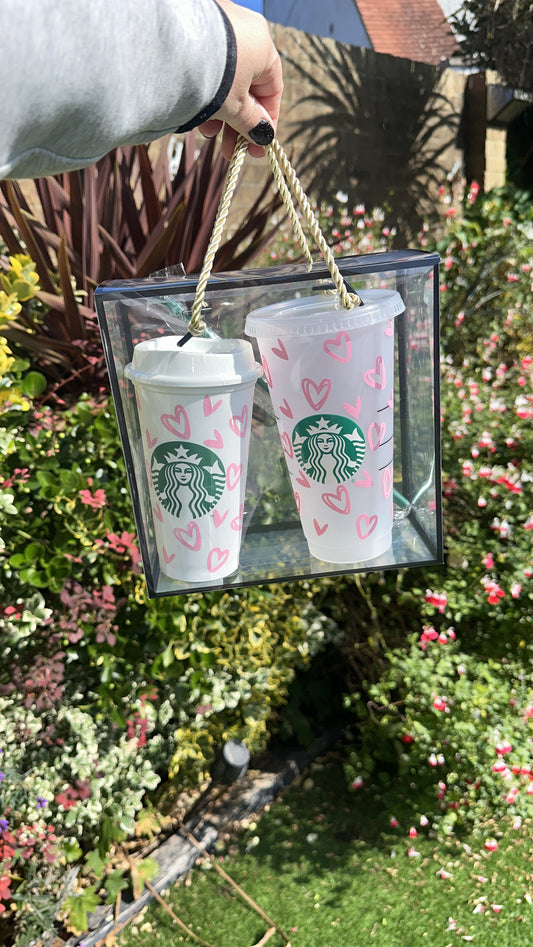 Starbucks Hot & Cold Cup Gift Set – Hearts Edition