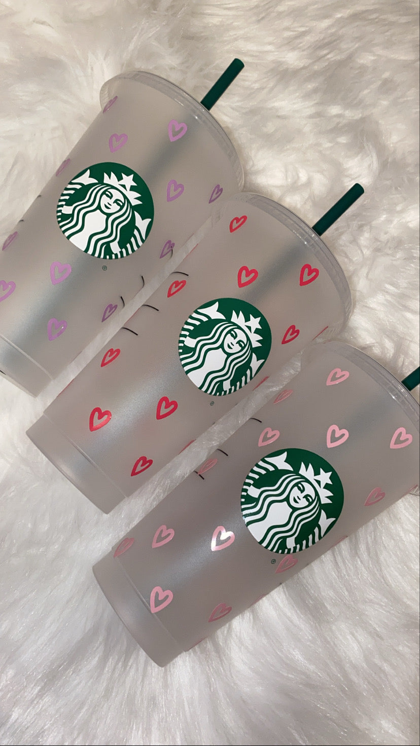 ❤️ Mini Heart Design Starbucks-Style Reusable Cup ❤️