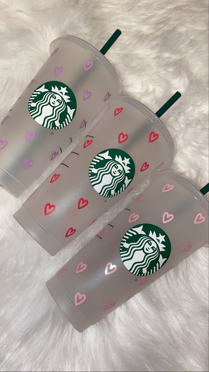 ❤️ Mini Heart Design Starbucks-Style Reusable Cup ❤️