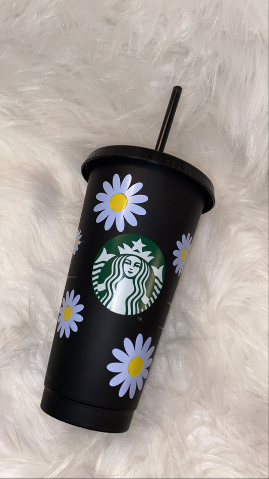 🖤 Daisy Black Starbucks Cup 🖤