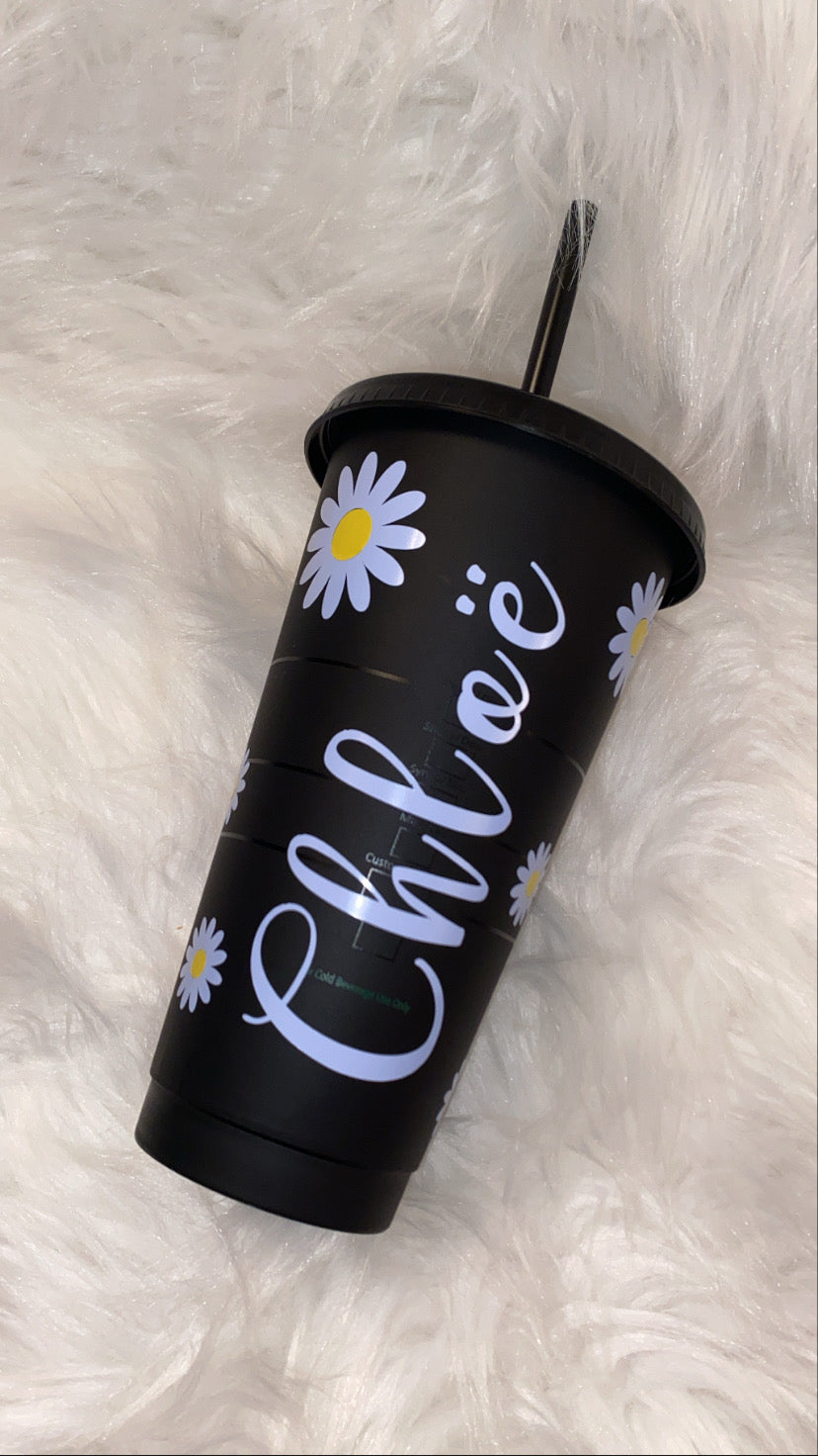 🖤 Daisy Black Starbucks Cup 🖤