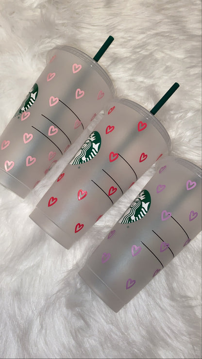 ❤️ Mini Heart Design Starbucks-Style Reusable Cup ❤️