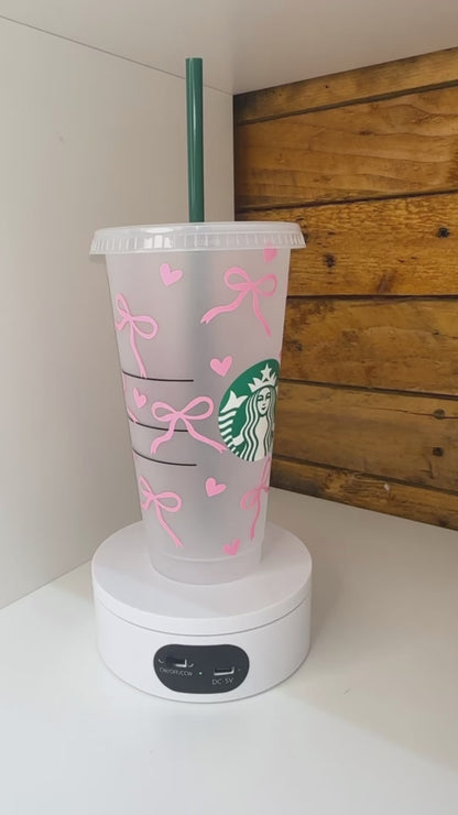 Starbucks Pink bows & hearts