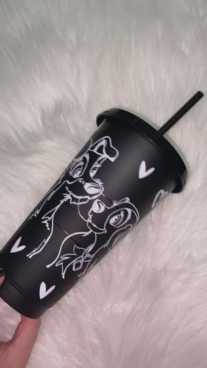 🖤 Lady & the Tramp Black Reusable Starbucks Cup 🖤