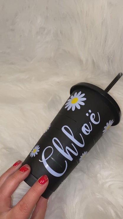 🖤 Daisy Black Starbucks Cup 🖤