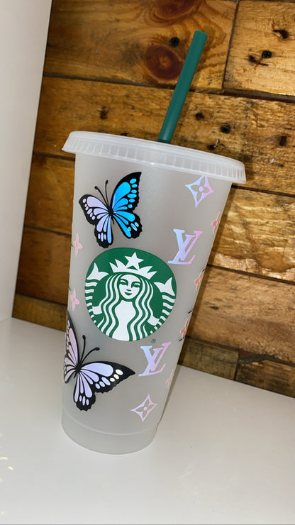 Personalised Butterfly LV Starbucks Cup 🦋